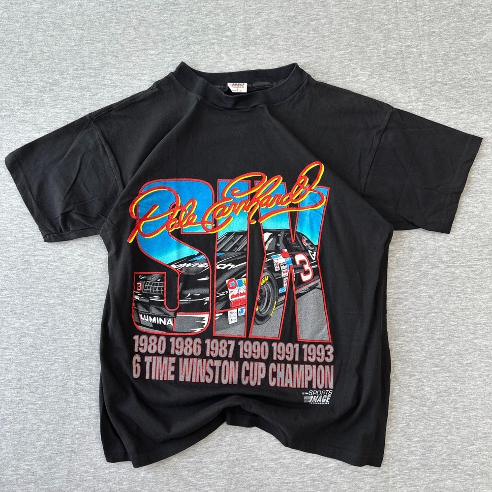 Vintage 1993 Dale Earnhardt 6 Time Champion NASCAR Tshirt Lrg Single Stitch Cool